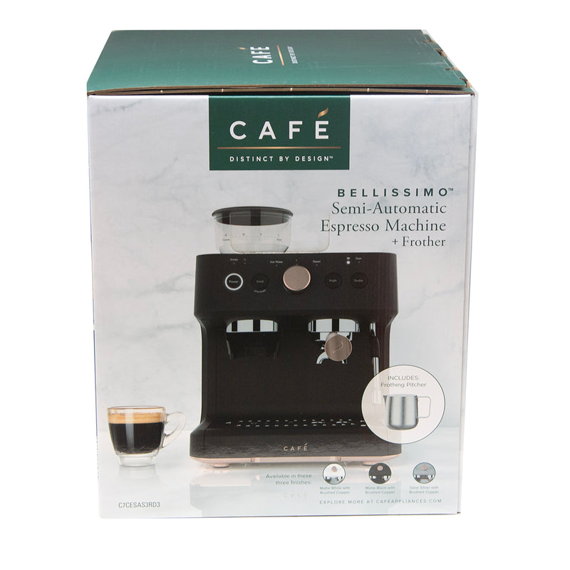 Load image into Gallery viewer, Café™ BELLISSIMO Semi Automatic Espresso Machine + Frother Matte Blac
