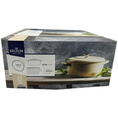 Keltum 5.3QT Enameled Iron Dutch Oven with Lid - Cream