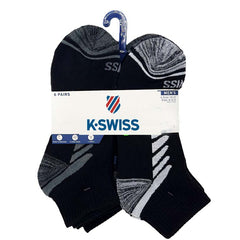 K- Swiss Men's Black Athletic Cushioned Sport Socks