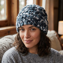 Heavy Weight Knit Winter Hat (Blue Marble)