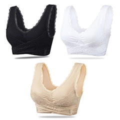 CaraMia Bra Nude, White, Black 3pk 1X