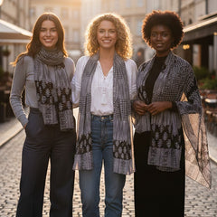 Scarf Light Weight Assorted Black and White / Navy and White