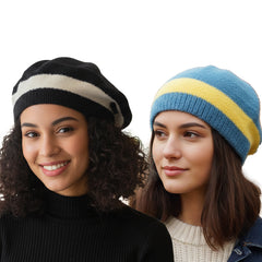 Winter Beret Hats (Solid Color) - Assorted