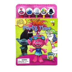 Dream Works - Trolls Party Time Activity Book 5 Colored Pencils With Toppers And 50 + Activities - pre priced $9.99