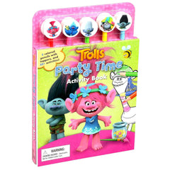 Dream Works - Trolls Party Time Activity Book 5 Colored Pencils With Toppers And 50 + Activities - pre priced $9.99