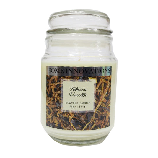 Home Innovations 18oz Jar Candle - Tobacco Vanilla