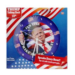 Talking Trump Wall Clock With Red Try Me Button Sounds Every Hour  - Louder Sound