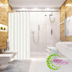 Shower Curtain Liner - 72x72 White Color Fabric Shower Curtain for Bathroom Waterproof Metal Grommets 1 Pack