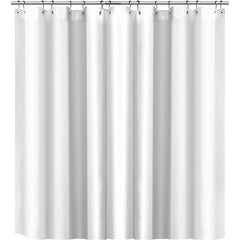 Shower Curtain Liner - 72x72 White Color Fabric Shower Curtain for Bathroom Waterproof Metal Grommets 1 Pack