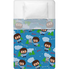 Sleep Squad Bob Ross 60" x 80" Raschel Throw Blanket