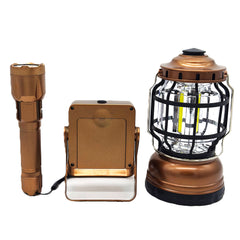 3 Pc Retro Lantern Flashlight & Multi Function Light