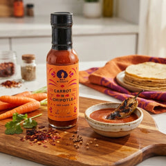 Hot N Saucy Carrot N Chipotle Hot Sauce 12 fl oz Bottle - Exp. 11/6/2026