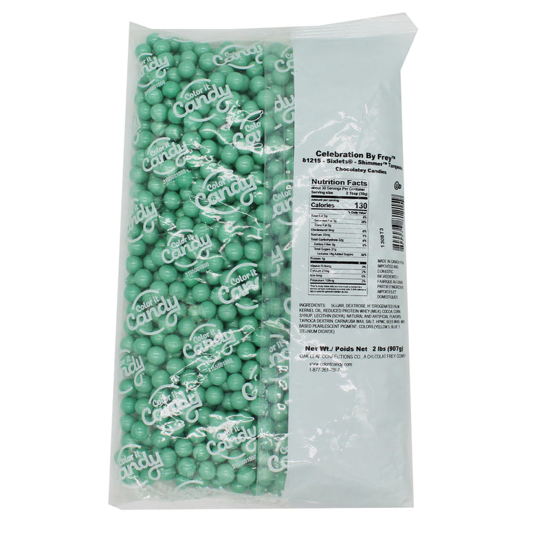 Load image into Gallery viewer, Color It Candy Sixlets - 2 lb Bag - Shimmer Turquoise - Coded 1308T3
