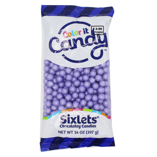 Color It Candy -Sixlets - 14 oz Bag-Shimmer Lavender - Exp. 03/25