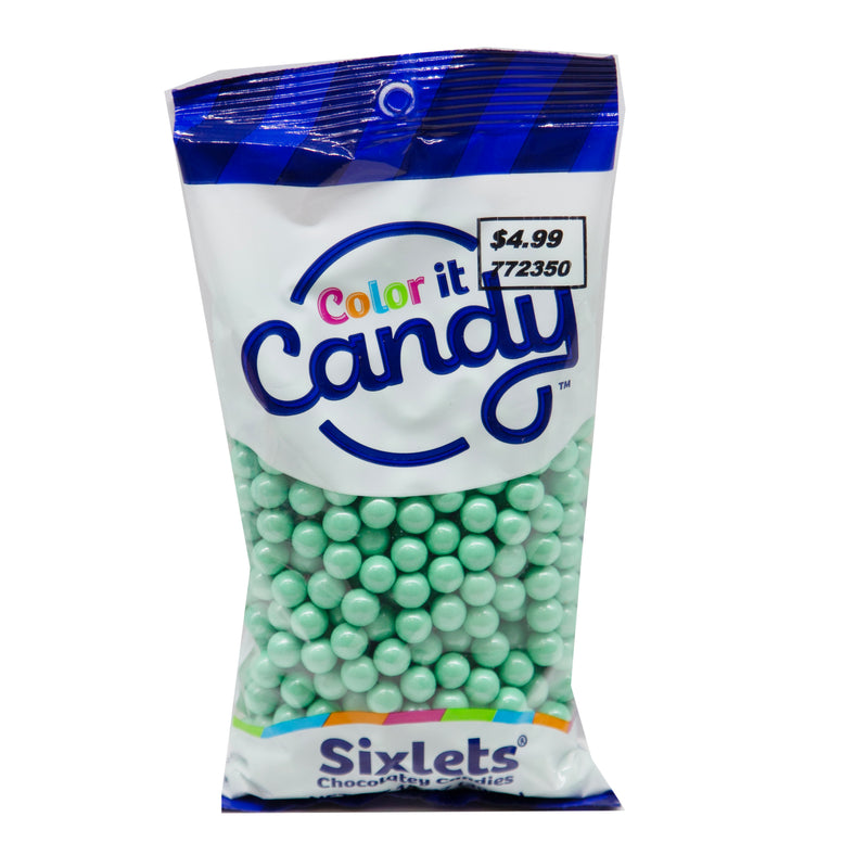 Load image into Gallery viewer, Color It Candy Sixlets Shimmer Turquoise 14oz Bag - Pre Priced $4.99 - Coded 2077t3
