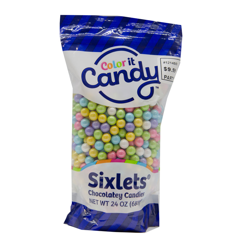 Load image into Gallery viewer, Color It Candy Sixlets -24 oz Bag - Shimmer Spring Mix - Pre Priced $9.99- Exp. 03/25
