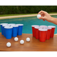 Party Pong Game ( 11 Blue Cups, 11 Red Cups & 8 Balls )