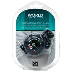 Go Travel World Collection Retractable Earphone - Black