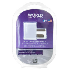 Go Travel World Collection Worldwide to USA Grounded Adaptor