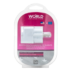 Go Travel World Collection North/South America to Europe Grounded Adaptor