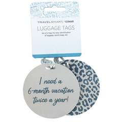 Travel Smart By Conair Luggage Tags Set Of 2 Assorted Colors -  4pcs Out of Office Cactus , 4 pcs Vacation Mode Activated, Flamingo, 4 Pcs I need a 6 month Vacation Twice A Year! Grey Cheetah Print