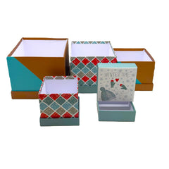 Teal + Brown Gift Boxes