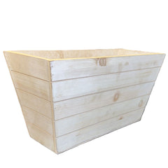 White Wash Wooden Basket