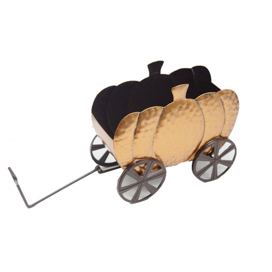 Decorative Metal Pumpkin Wagon 8" (CTS Price Tag $8.99 Attached)