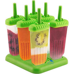 Popsicle Molds Set - 6 Pack Popsicle Mold Ice Popsicle Molds BPA Free Ice Popsicle Mold Ice Pop Mold Ice Popsicles Maker Fun for Kids and Adults (GREEN)