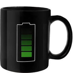 Heat Changing Sensitive Funny Mug Coffee & Tea Unique Magic Color Changing Cup 12 oz Battery Charging Design