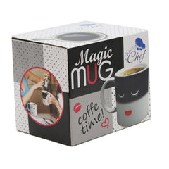 Color Changing Funny Mug Magic Coffee & Tea Heat Changing Sensitive Cup 12 oz White Face Design Drinkware Ceramic Mugs