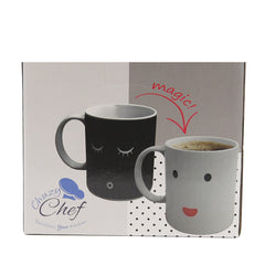 Color Changing Funny Mug Magic Coffee & Tea Heat Changing Sensitive Cup 12 oz White Face Design Drinkware Ceramic Mugs