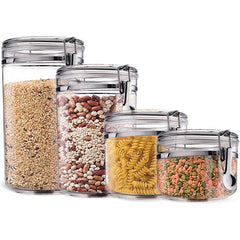 Kryllic Food Storage Jars Food Storage Canisters for Kitchen, Containers Sets, Plastic Canister Set of 4 with Airtight Lids