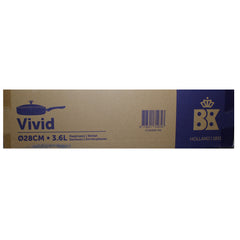 BK Vivid Ceramic Nonstick Induction 3.6 QT Non Stick Saute Pan with Lid, Black (Base mis-labeled wih non-induction) - Brown Box