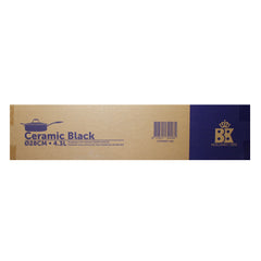 BK Ceramic Black, Ceramic Nonstick Induction 4.4QT Nonstick Saute Pan with Lid, Black - Brown Box