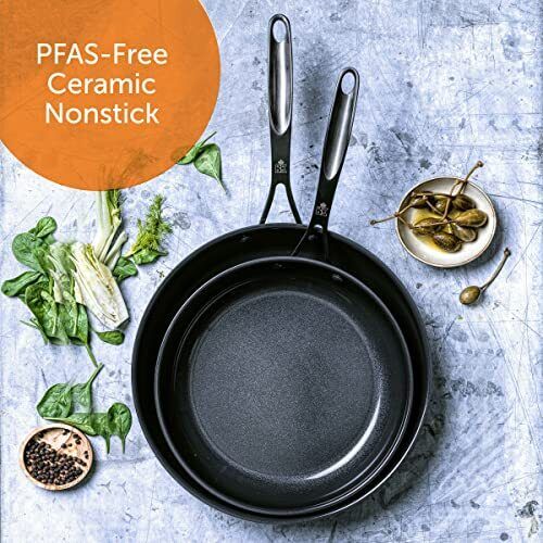 Load image into Gallery viewer, BK Ceramic Black, Ceramic Nonstick Induction 9.5&quot; and 11&quot; Nonstick Frying Pan Skillet Set
