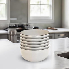 ⌀15cm/5.90in - Cereal Bowl - SMOOTH Vanilla Nordic Stoneware Dishwasher & Microwave safe
