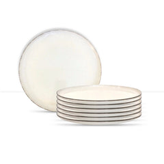 ⌀20cm/7.87in - Salad Plate - SMOOTH  Vanilla Nordic Stoneware Dishwasher & Microwave safe 6 pc/Set