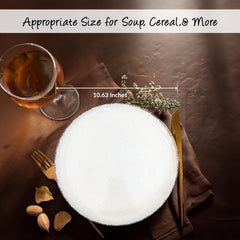 ⌀27cm/10.63in - Dinner Plate - SMOOTH Vanilla Nordic Stoneware Dishwasher & Microwave safe 6pc/Set