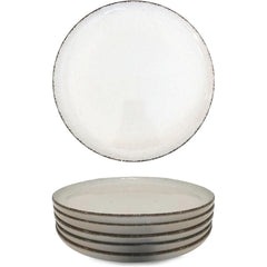⌀27cm/10.63in - Dinner Plate - SMOOTH Vanilla Nordic Stoneware Dishwasher & Microwave safe 6pc/Set