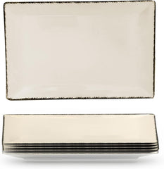 30x20cm/11.81x7.87in - Rectangular Serving Plate - SMOOTH Vanilla Nordic Stoneware Dishwasher & Microwave safe 6pc/Set