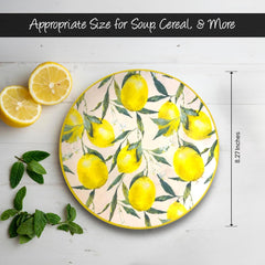 Relief - ⌀21cm/8.27in - Soup Plate - LEMONS - RELIEF Lemon Cote Stoneware Dishwasher & Microwave safe 6pc/set