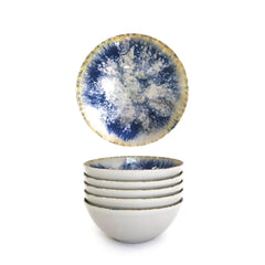 Reactive glaze ⌀16cm/6.29in - Cereal Bowl - REACTIVE Reactive Blue Cote Stoneware Dishwasher & Microwave safe 6pc/set