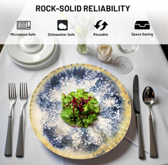 Reactive glaze ⌀20cm/7.87in - Salad Plate - REACTIVE Reactive Blue Cote Stoneware Dishwasher & Microwave safe 6pc/set