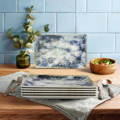 30x20cm/11.81x7.87in - Rectangular Serving Plate - REACTIVE Reactive Blue Cote Stoneware Dishwasher & Microwave safe 6pc/set