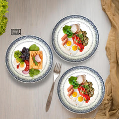 ⌀20cm/7.87in - Salad Plate -  PORCELAIN - THE SPACE Blue Cote Porcelain Dishwasher & Microwave safe 6pc/set