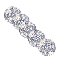⌀26cm/10.24in - Dinner Plate - PORCELAIN - FLOWERS Floral blue Cote Porcelain Dishwasher & Microwave safe 6pc/set