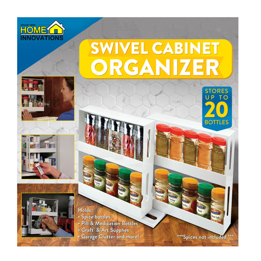Home Innovations Swivel Cabinet Organizer, White