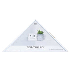 Room 2 Room Clear inner Corner 90 Degree Angie Corner Shelf 11in x 11in X 1.21in Hanging Hardware Included Max Weight 11lbs