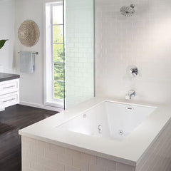 Cetra 60" x 32" Air Bath Drop-In Bathtub | White – End Drain - Sold with No Warranty